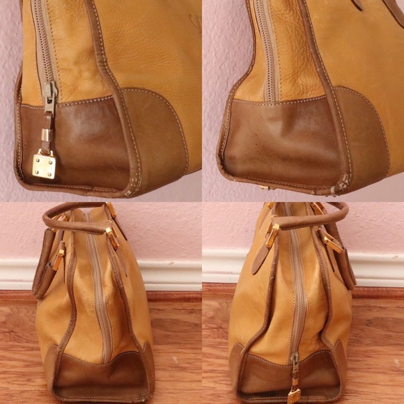 LOEWE Amazona 35 Anagram Embossed Leather Brown  Handbag Authentic Vintage - Picture 10 of 14